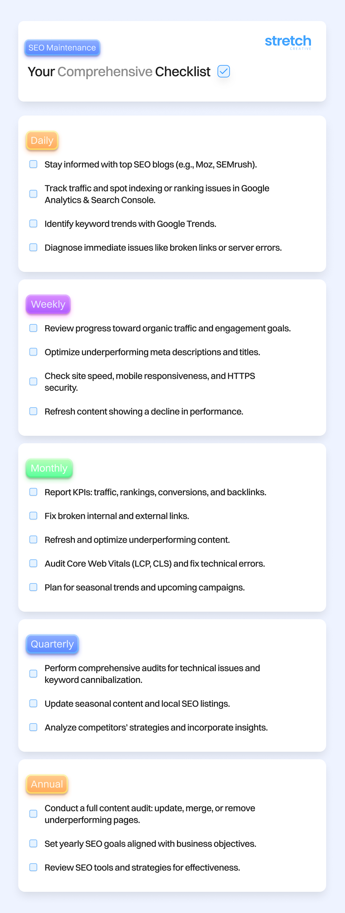 SEO Maintenance Checklist